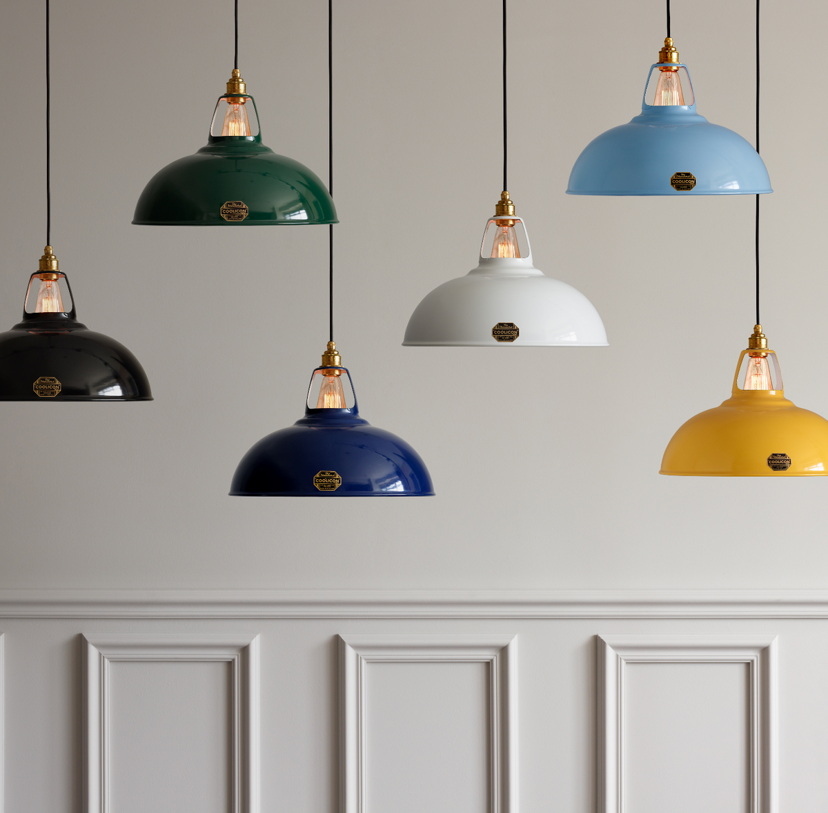 Coolicon Original Large Pendant light, several enamel colors hung together (photo 11)