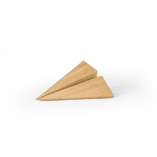Boyhood Maverick Paper Plane wooden figure in oak, view 3 (image 3)