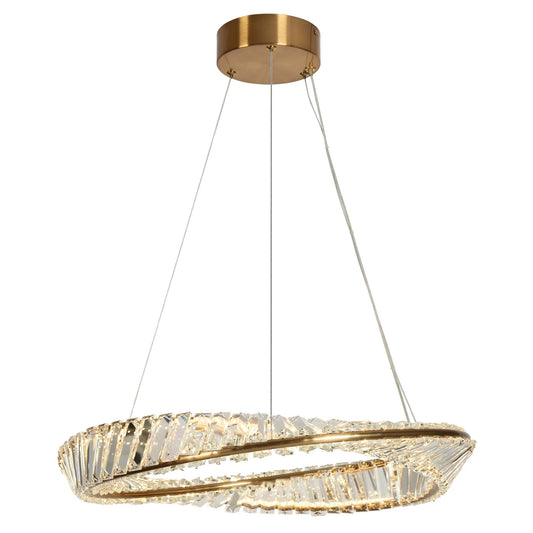 Sculpin Modern Brass Oval LED Chandeliers 24 Inch - LNC Home