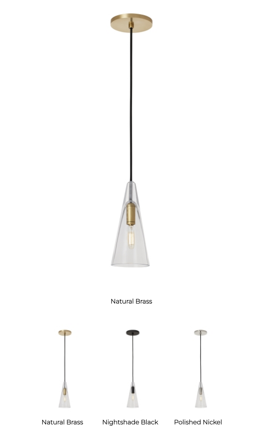 Selina Small & Cone Glass Pendant Light by Visual & Comfort & Co