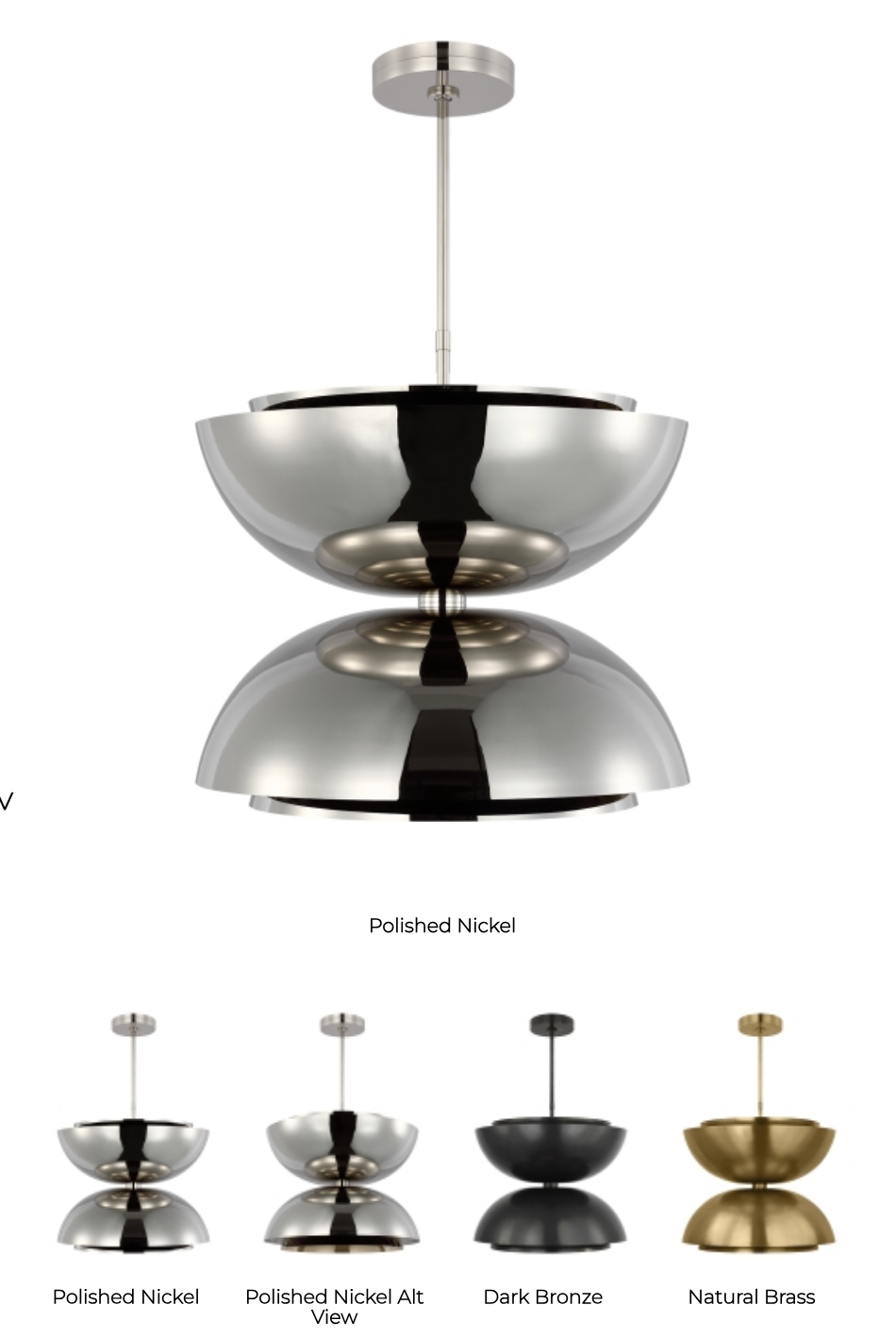 Shanti Double Dome LED Pendant Light 26-inch by Visual & Comfort & Co