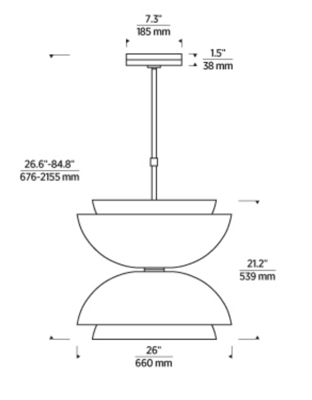 Shanti Double Dome LED Pendant Light 26-inch by Visual & Comfort & Co