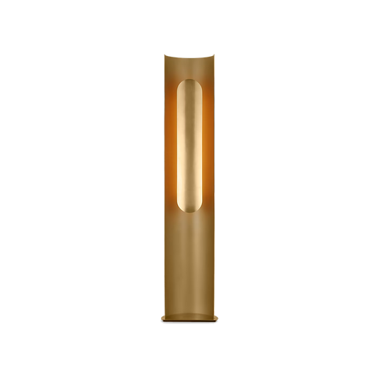 Designer antique brass floor lamp with integrated LED and touch dimming
