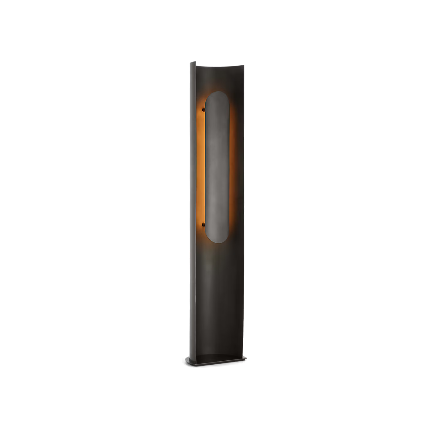 Minimalist bronze LED floor lamp with warm 2700K lighting and touch dimmer