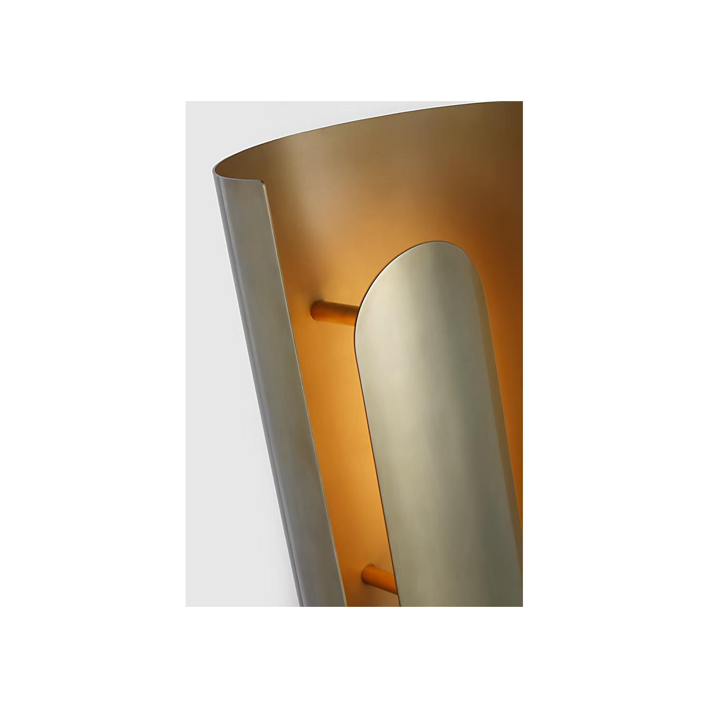 Contemporary LED table lamp with brass shade for bedroom or living room
