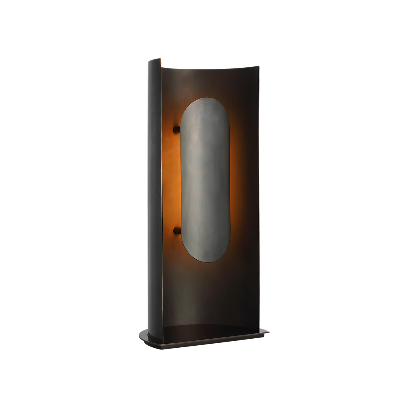 Modern bronze table lamp with integrated LED lighting