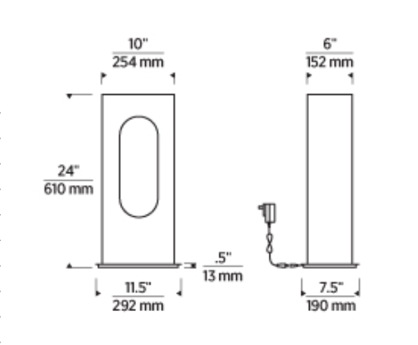 Modern table lamp line drawing illustration for Shielded Medium Lamp by Visual Comfort