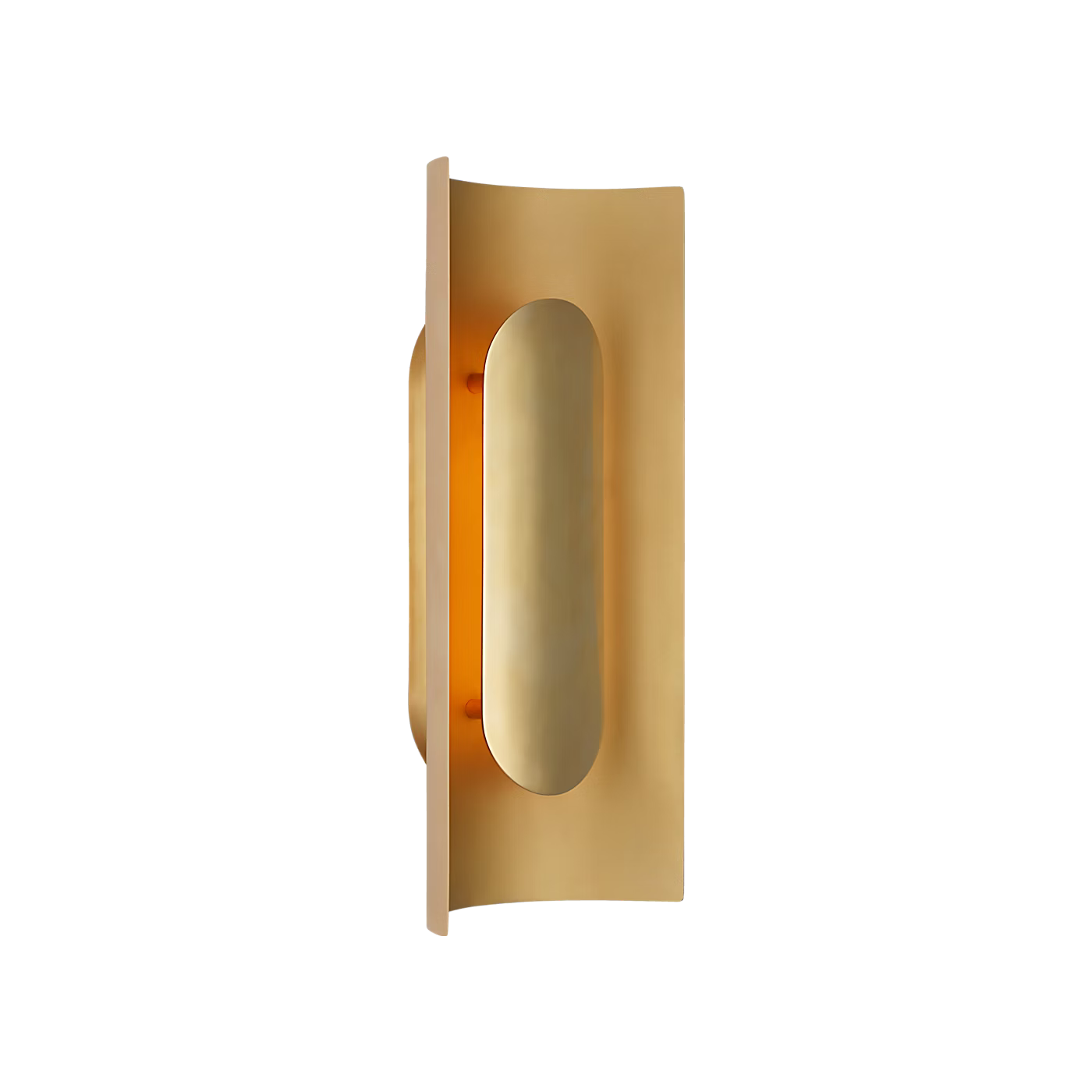 Modern architectural brass wall fixture with indirect LED illumination