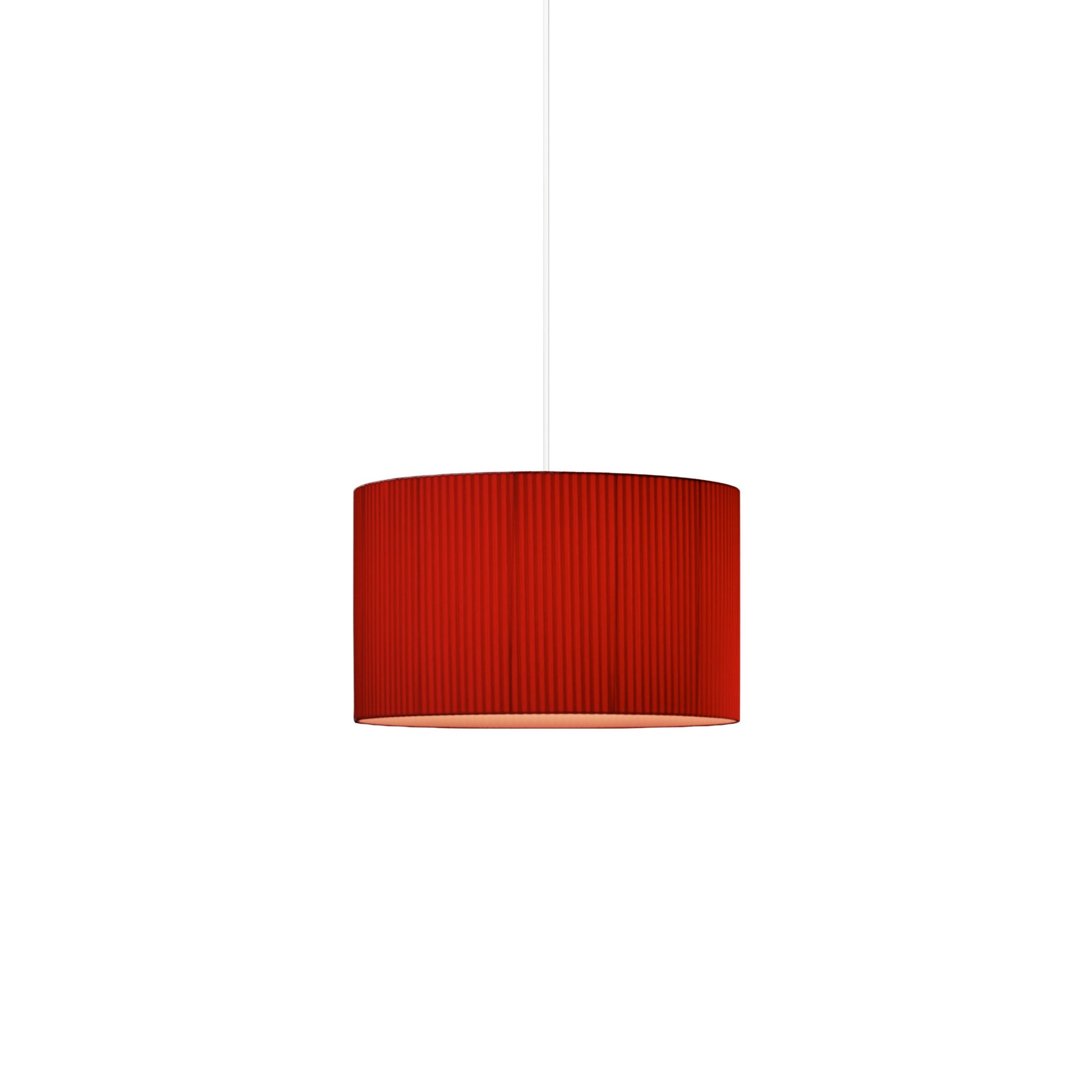 Santa & Cole Sísísí Cilíndricas designer pendant lamp featuring a handcrafted red ribbon shade