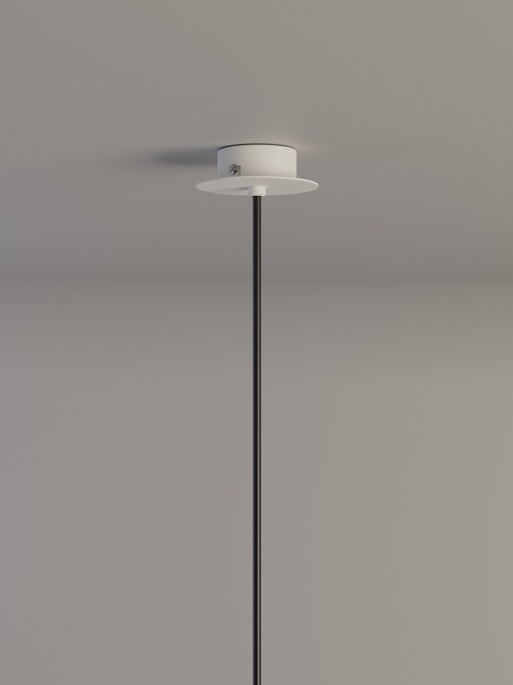 Material and craftsmanship detail of the Santa & Cole pendant lamp white canopy with white cord