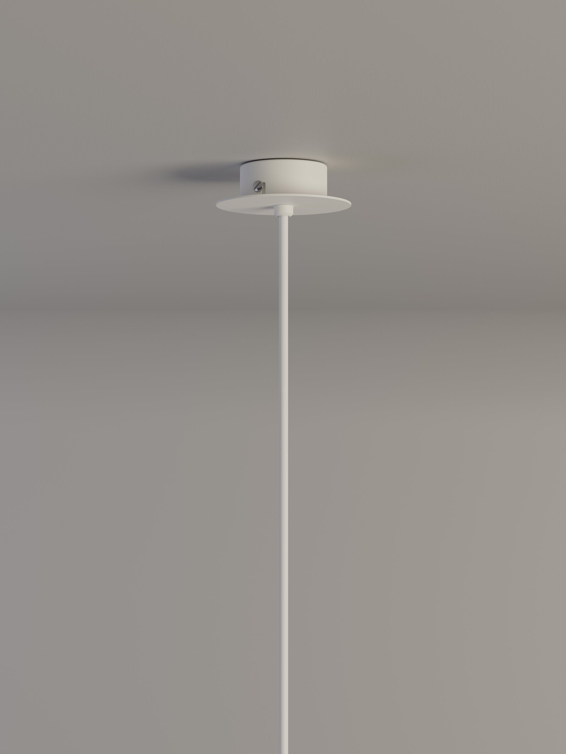 Flat conical pendant light for residential and commercial interiors white canopy