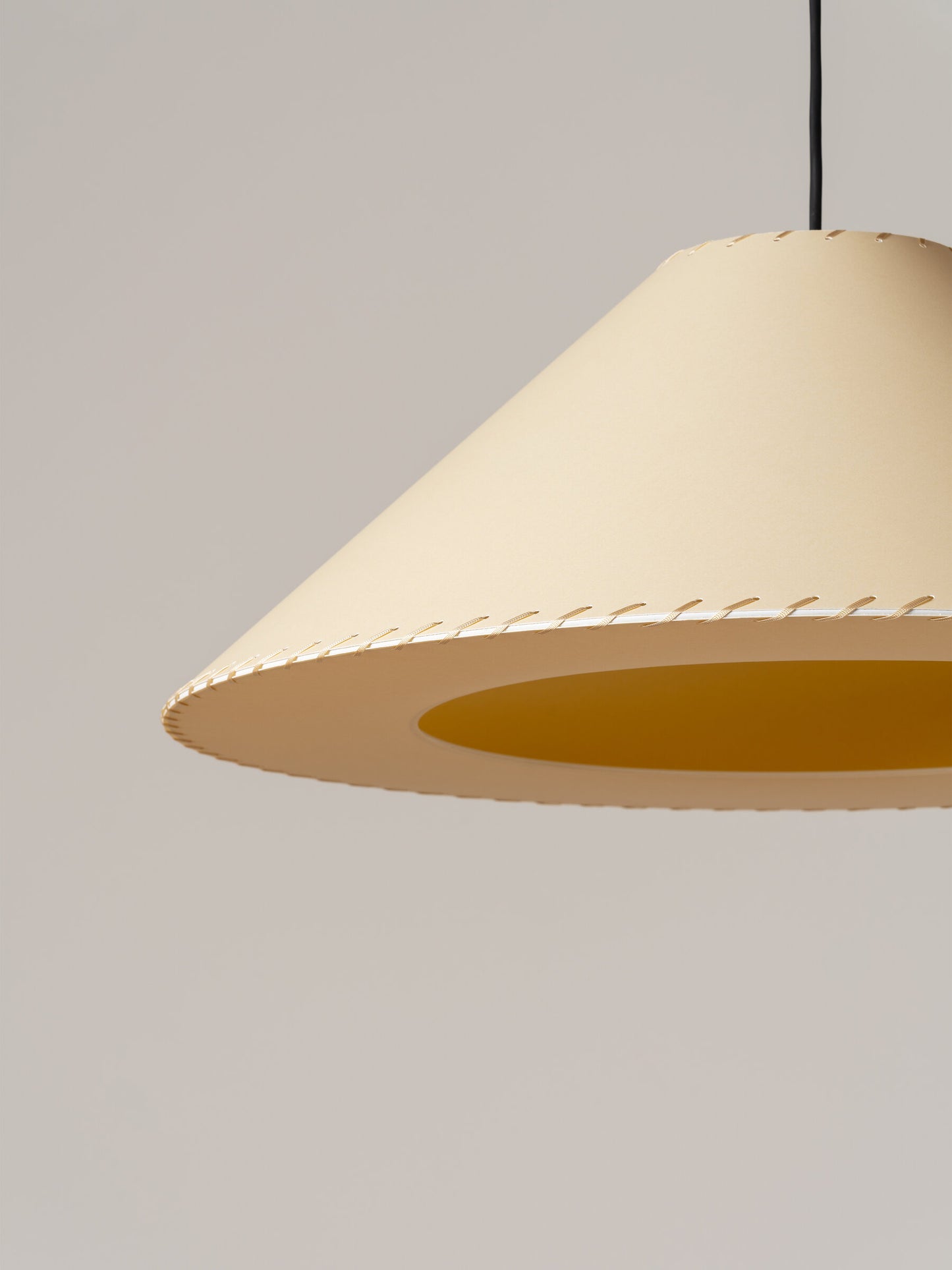 Indoor conical parchment pendant light by Santa & Cole