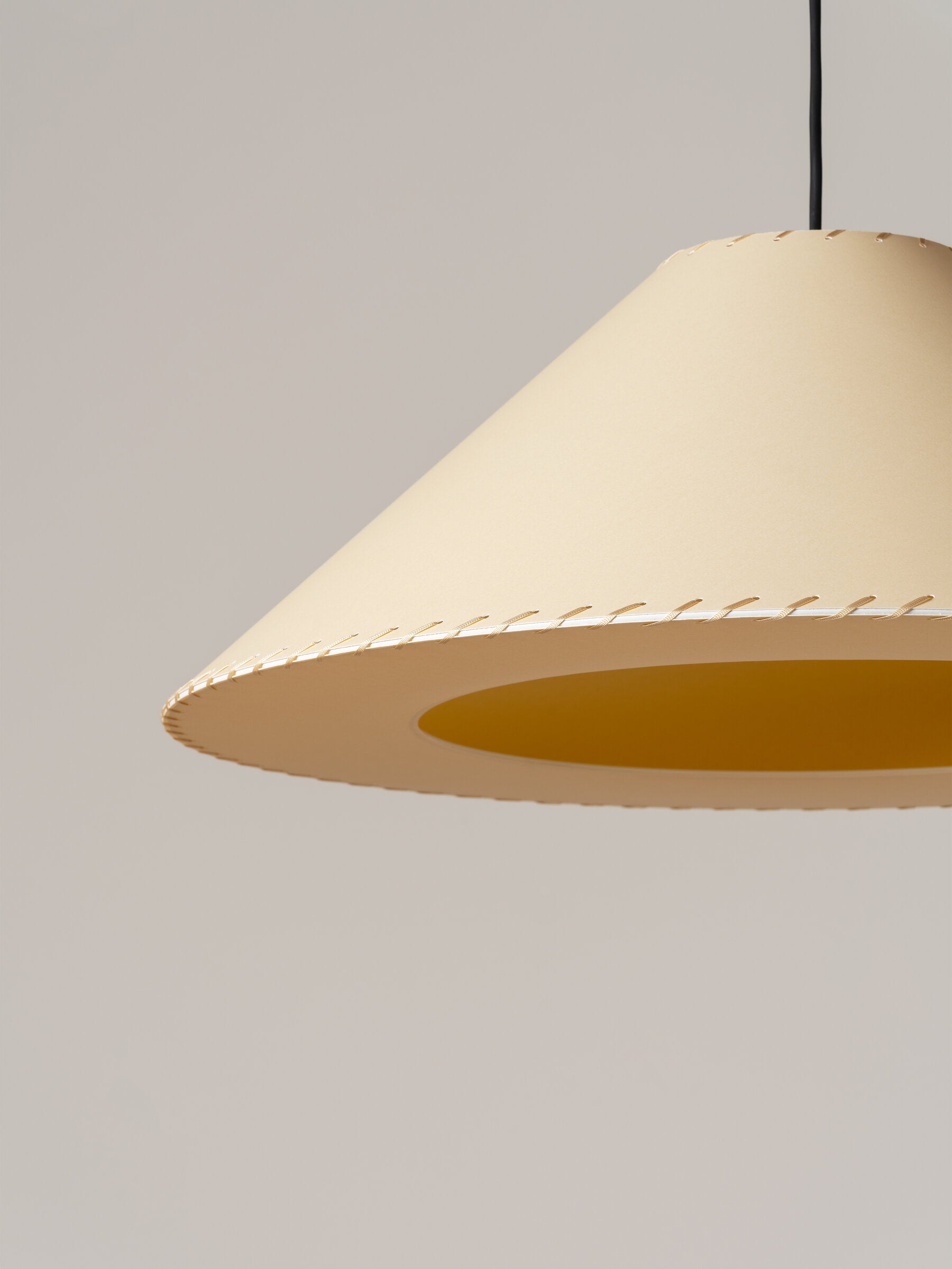 Indoor conical parchment pendant light by Santa & Cole