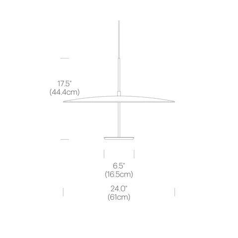 Pablo Designs Sky Dome Wood Pendant Light 24" - Aluminum + Walnut