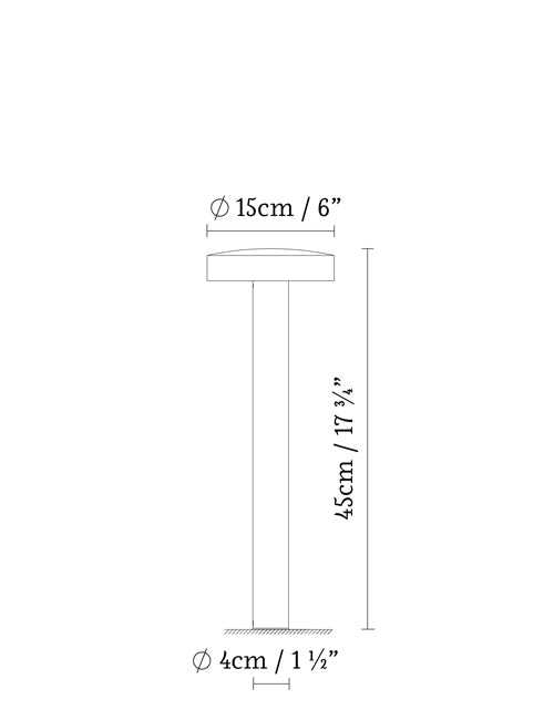 B.lux Soft Bollard 45 dimension drawing