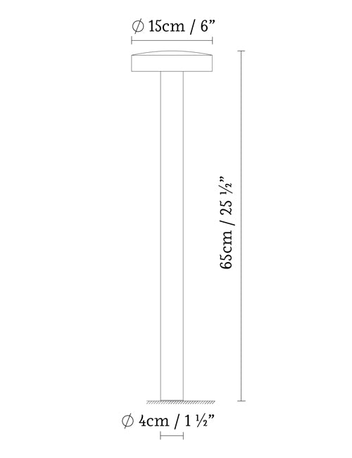 B.lux Soft Bollard 65 dimension drawing