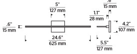 Span 24-inch LED Bath Wall Light 700Bcspa by Visual & Comfort & Co