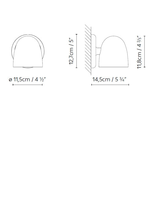 B.lux Speers Outdoor W1 dimension drawing