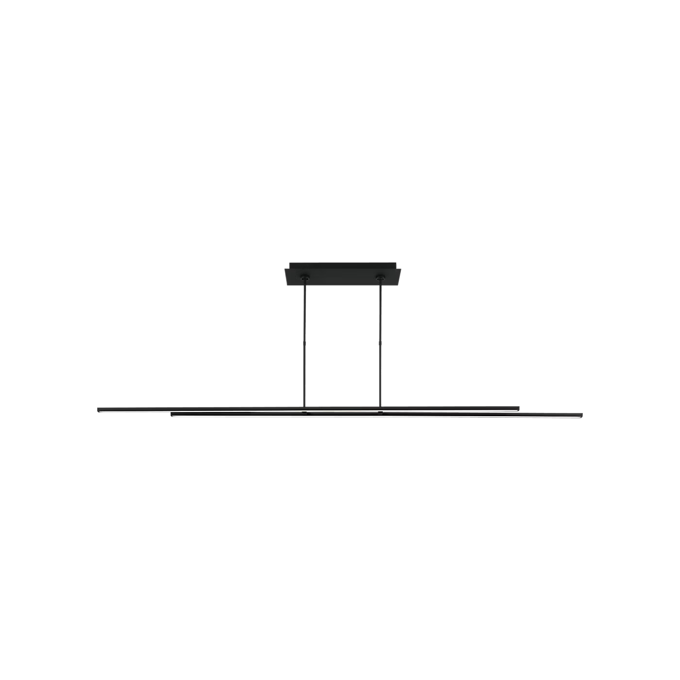 Nightshade Black linear pendant lighting for dining room with balanced up and down illumination