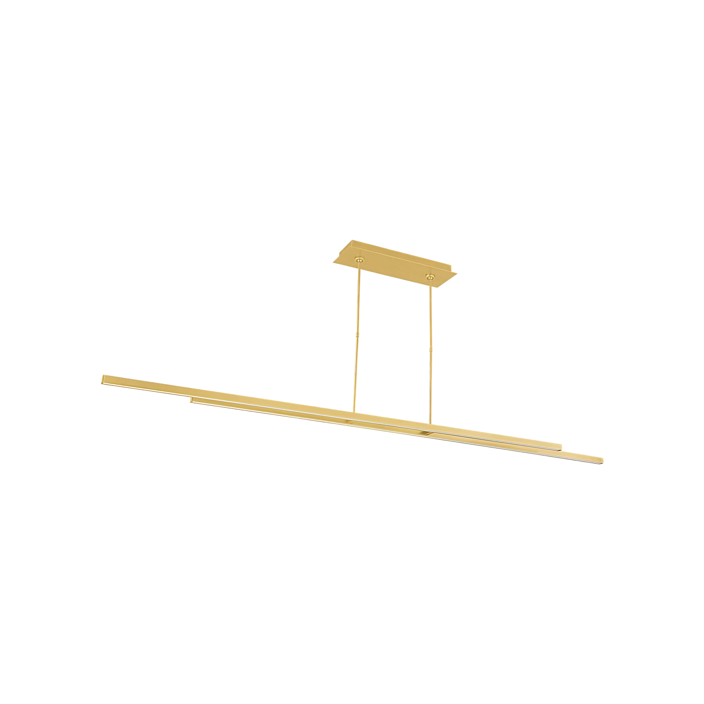 Minimalist brass linear ceiling light fixture with 2700K warm white illumination