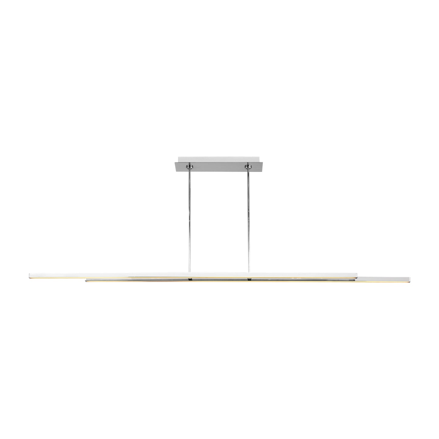 Elegant stainless steel pendant light with clean lines and warm illumination. Ideal for dining rooms and open concept spaces.