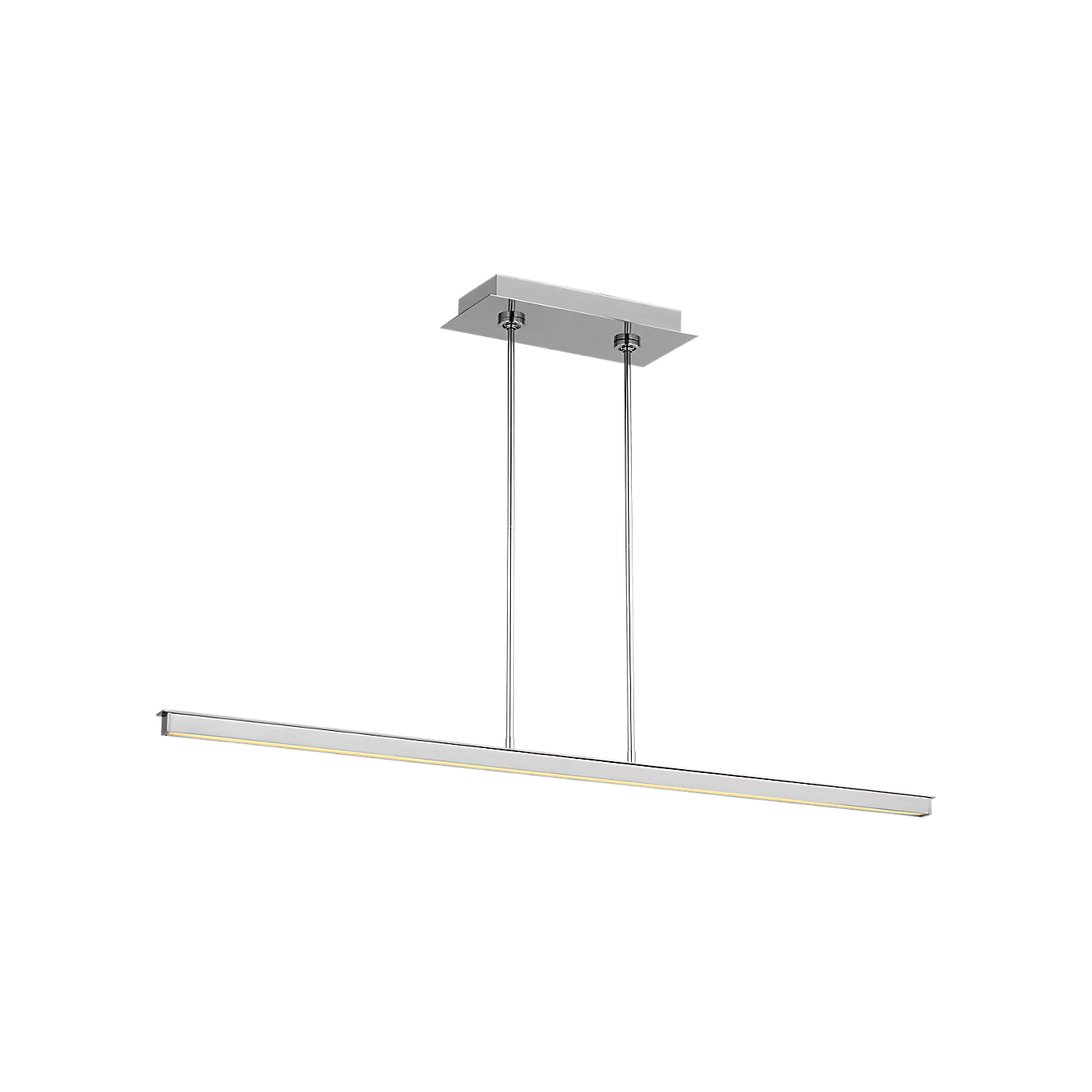 Modern dining room pendant light in stainless steel finish 48 inch linear