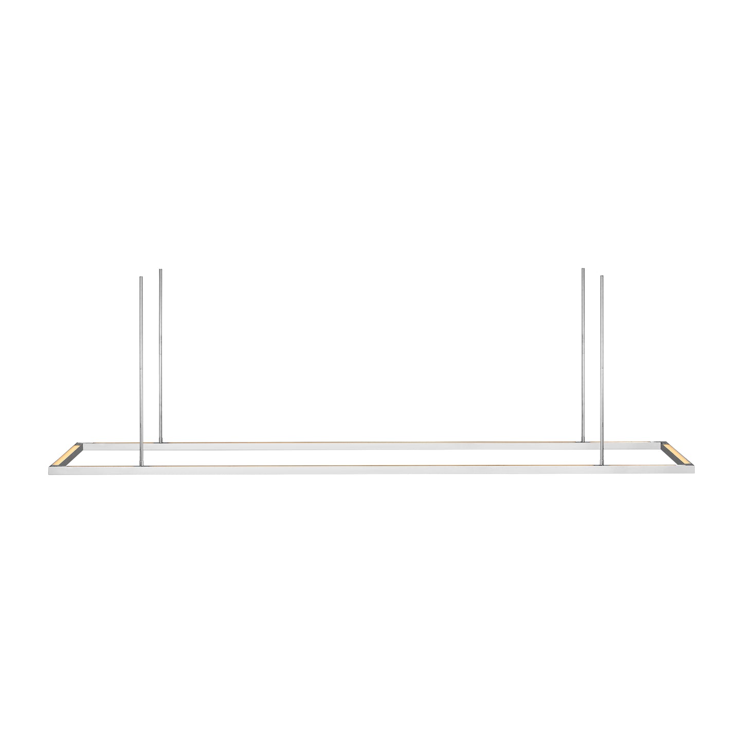 modern dining room lighting fixture with polished stainless steel finish