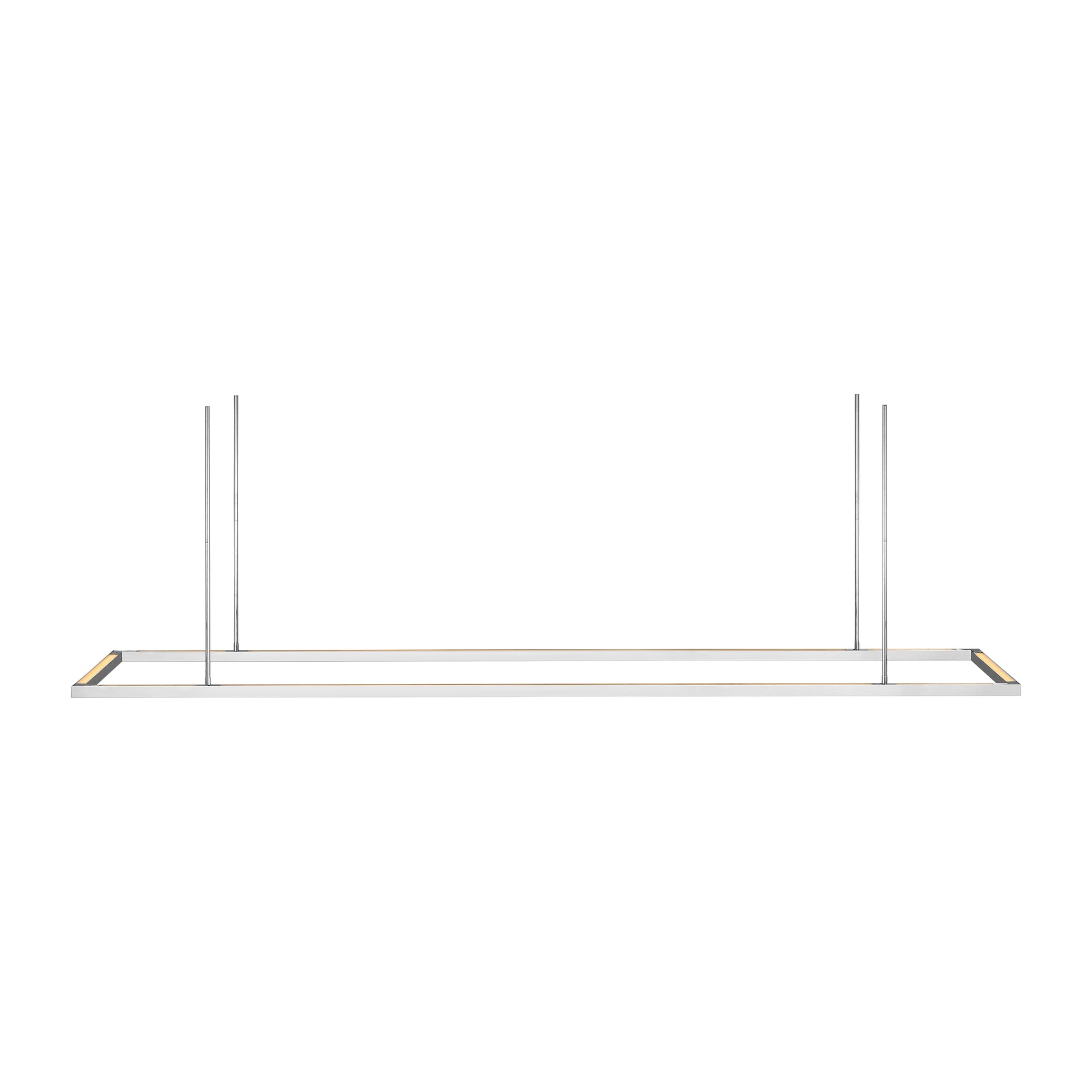 modern dining room lighting fixture with polished stainless steel finish