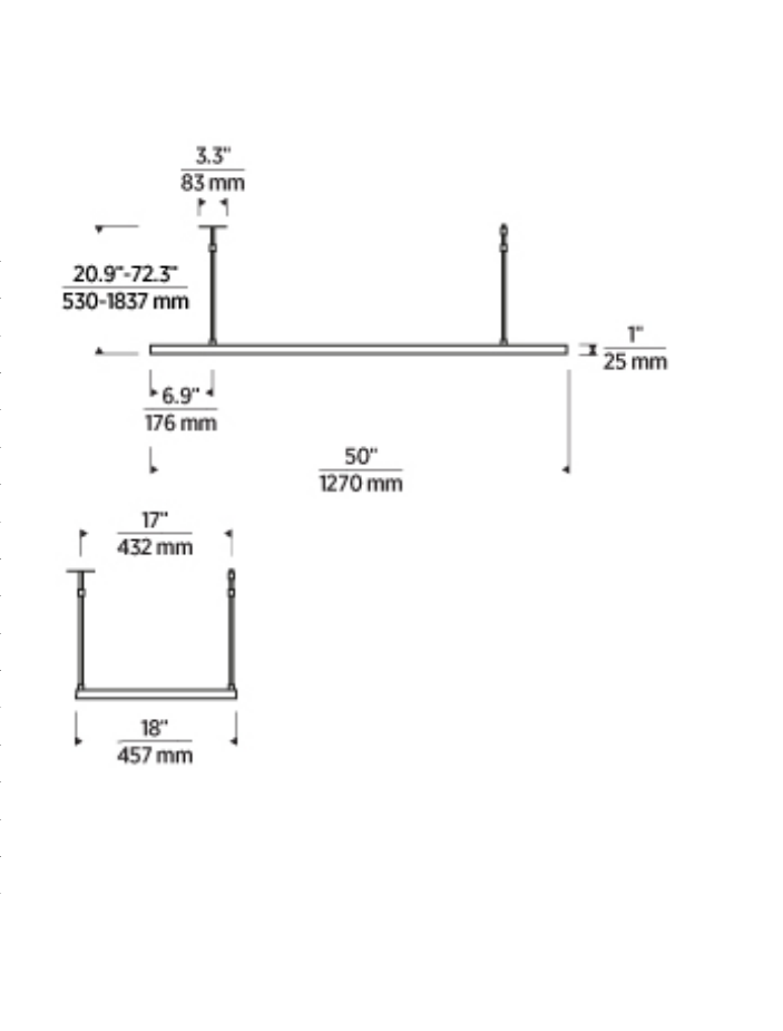 Stagger Halo Linear Suspension 50 by Visual & Comfort & Co
