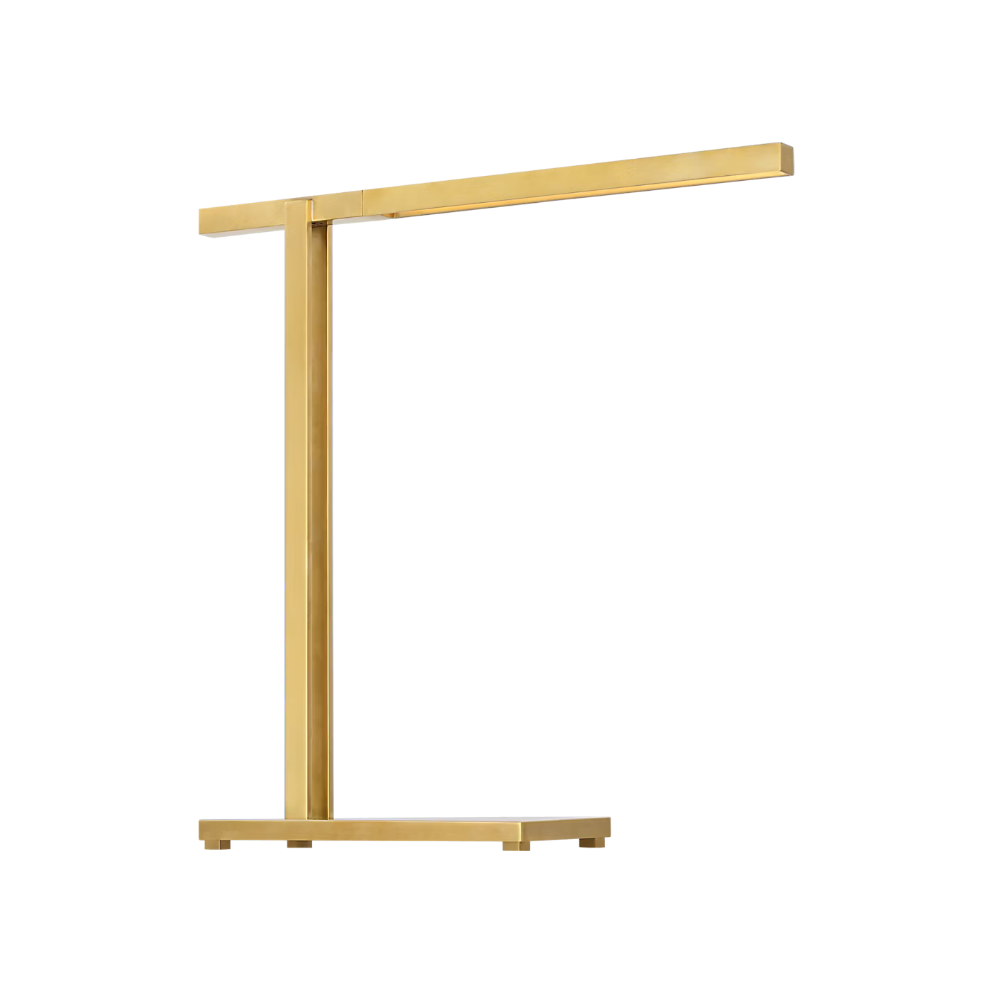 Modern brass table lamp with integrated LED and warm 2700K light