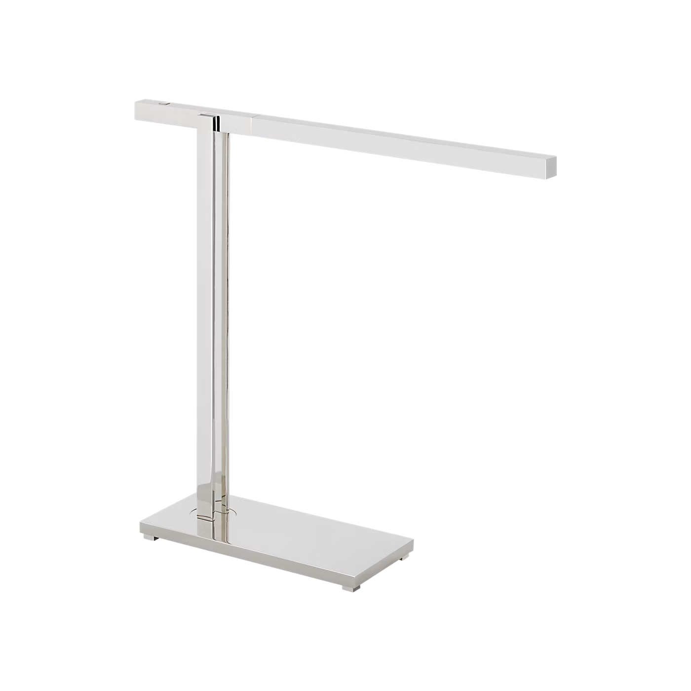 Stagger small lamp polished nickel body with warm ambient glow