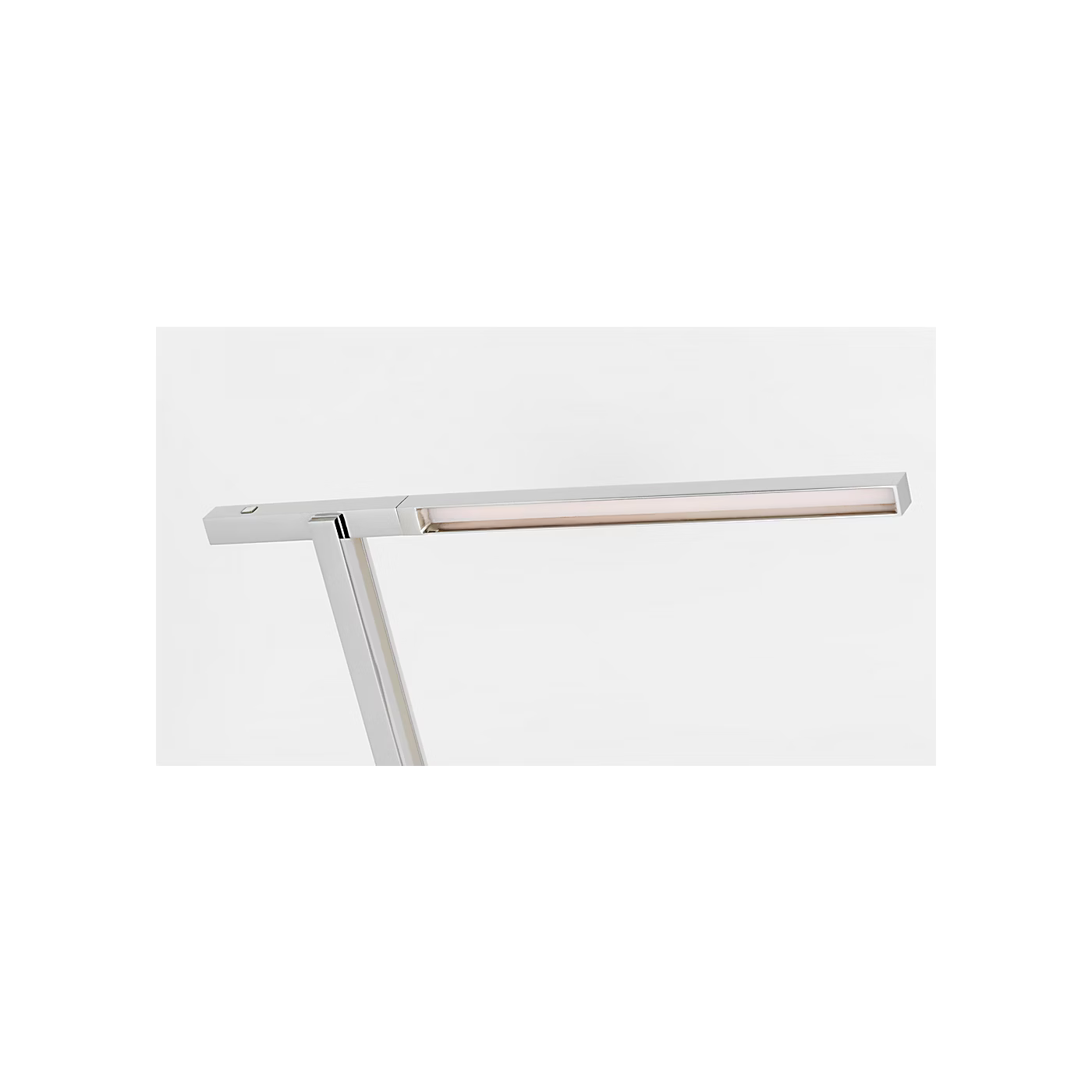 Modern nickel table lamp with integrated LED and warm 2700K light