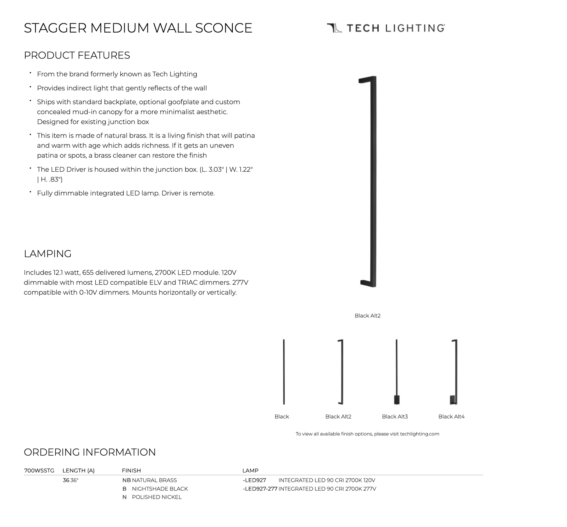 Stagger Wall Light Medium by Visual & Comfort & Co