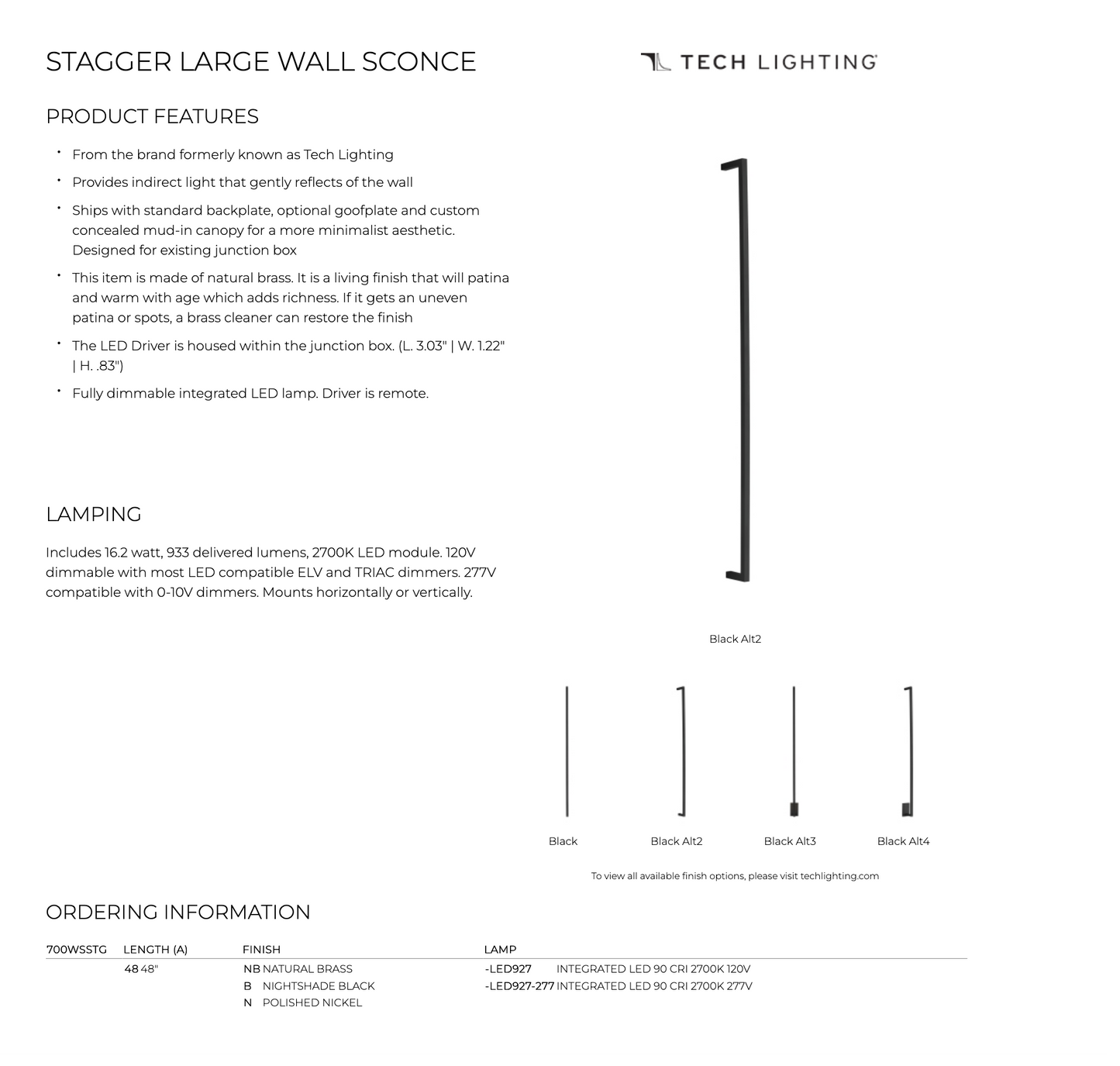 Stagger Large Wall Sconce by Visual & Comfort & Co