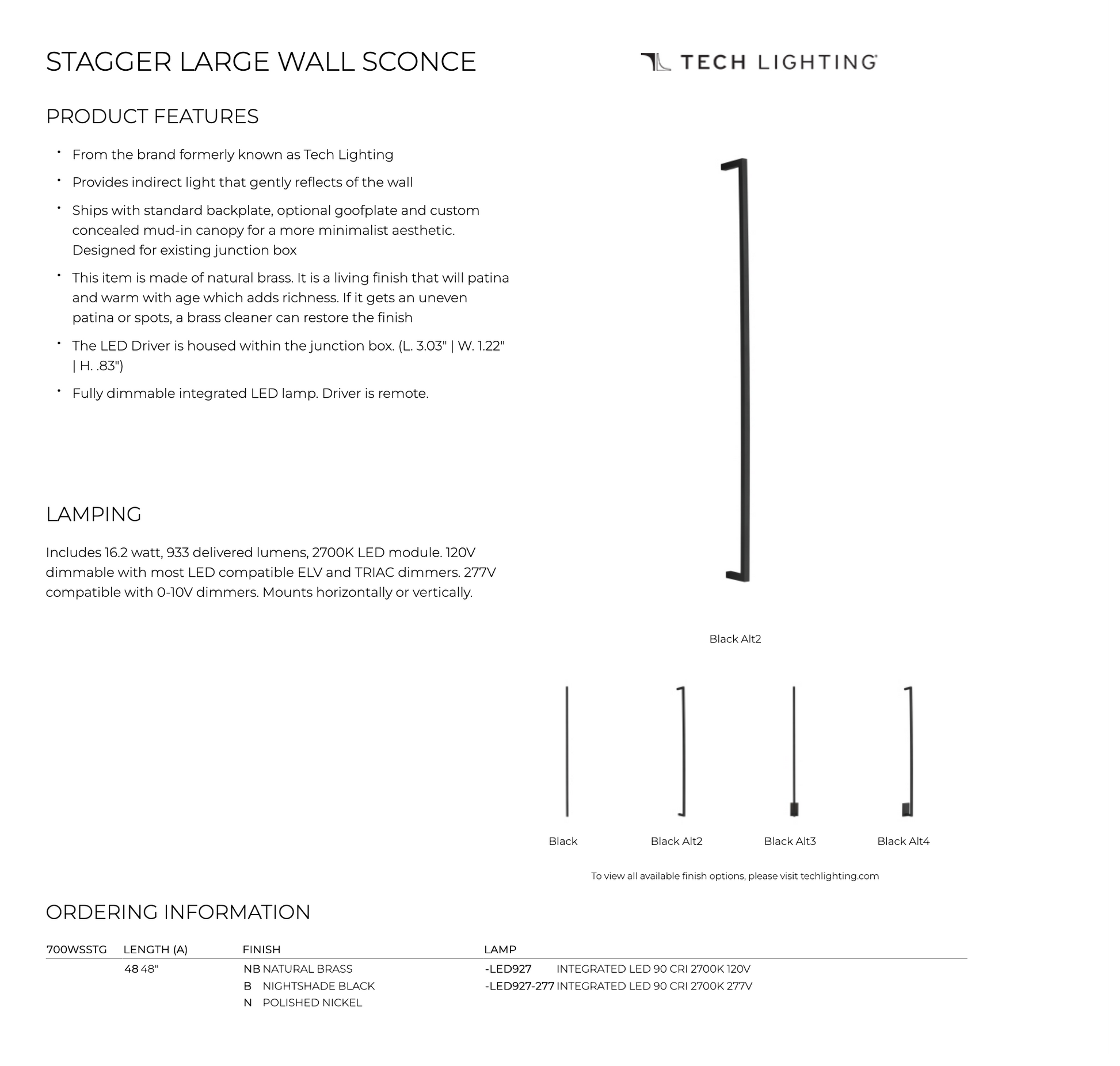 Stagger Large Wall Sconce by Visual & Comfort & Co