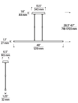 Stagger 48 Linear Pendant by Visual & Comfort & Co