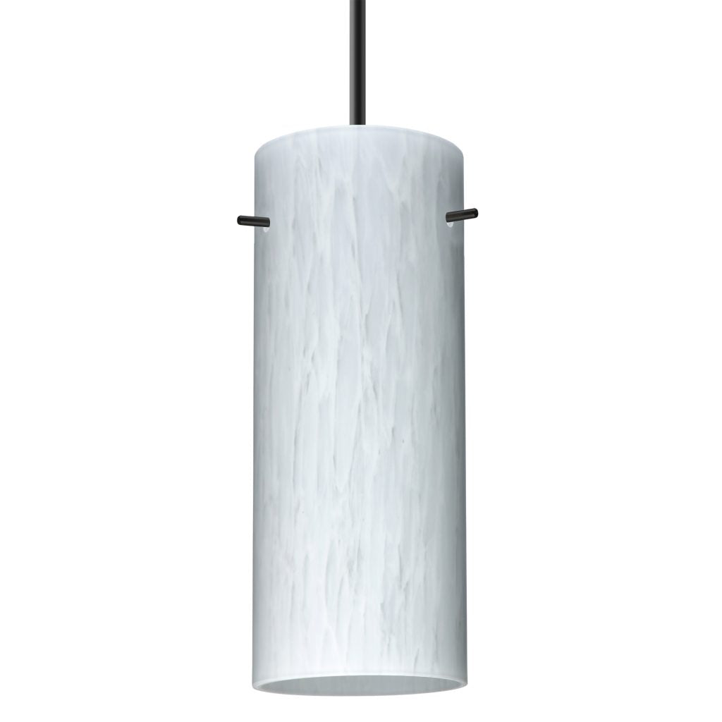 Handcrafted Carrera glass pendant shade with soft ambient illumination for modern kitchen and dining room lighting