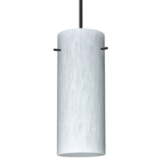 Handcrafted Carrera glass pendant shade with soft ambient illumination for modern kitchen and dining room lighting