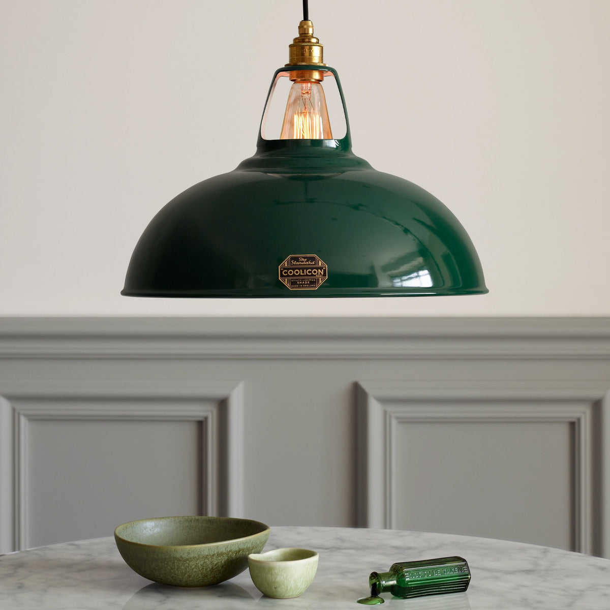 Coolicon Original Large Pendant light, original green vitreous enamel (photo 4)