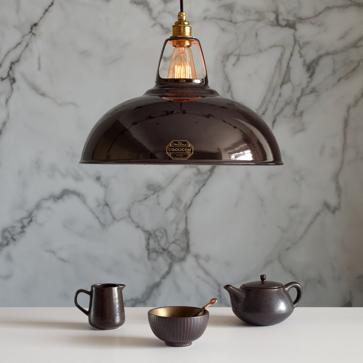 Coolicon Original Large Pendant light, pewter vitreous enamel (photo 6)