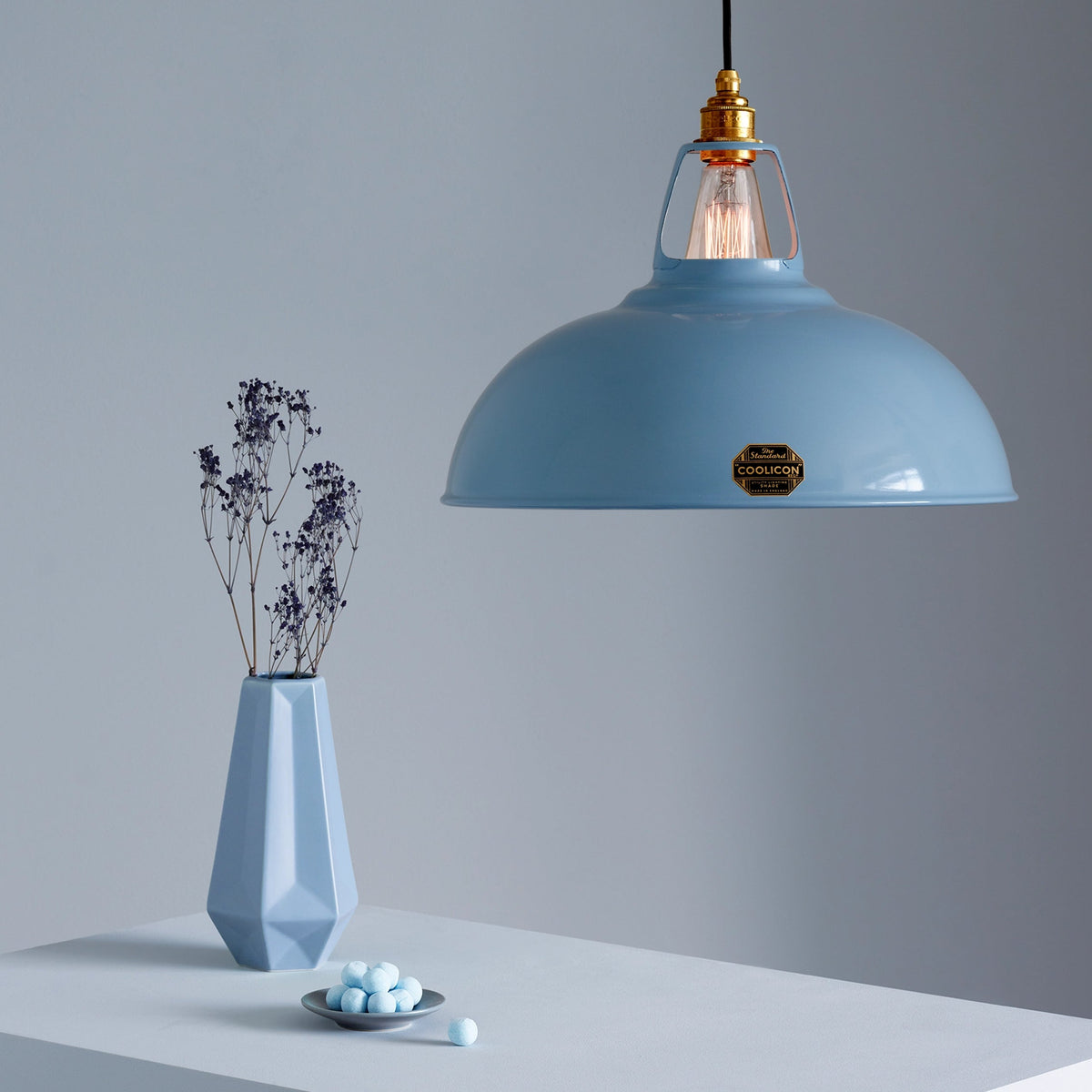 Coolicon Original Large Pendant light, sky blue vitreous enamel (photo 7)