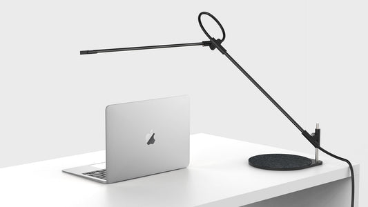 Pablo Designs Superlight Table Lamp side view showing engineering and proportions