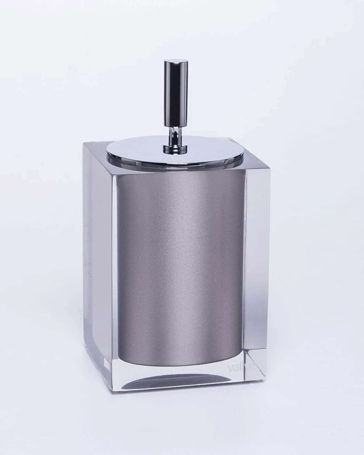 Vallvé Gloss Platinum swabs holder in clear resin and platinum – photo 1