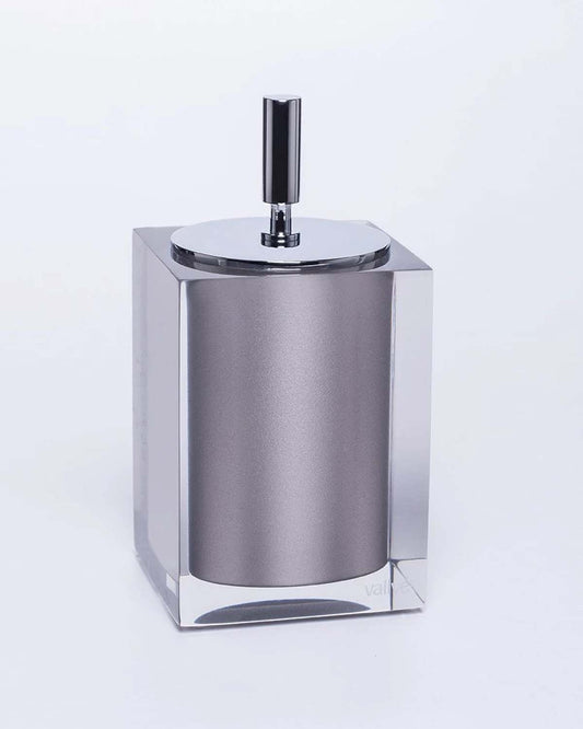 Vallvé Gloss Platinum swabs holder in clear resin and platinum – photo 1