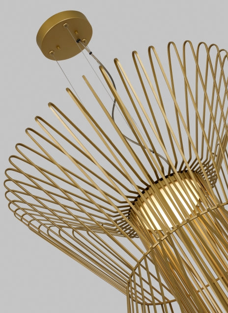 Visual Comfort Syrma Grande Led Pendant Light Satin Gold