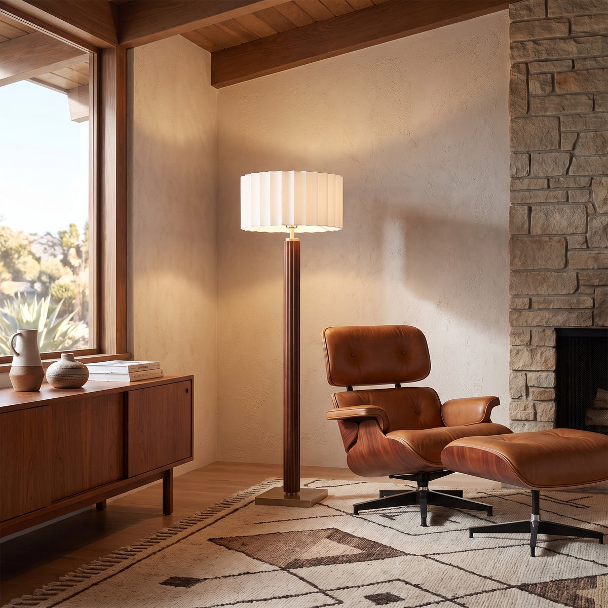 Tambo Floor Lamp, Scallop Shade by Nova of California – view 2