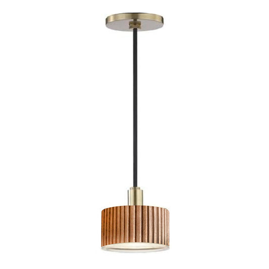 Tambo Pendant Light Natural Ash Wood Weathered Brass 3110832Lw by Nova California