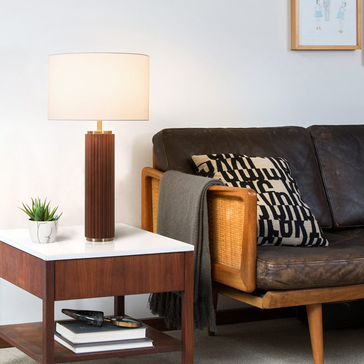 Tambo Table Lamp, Walnut and Brass by Nova of California – view 2