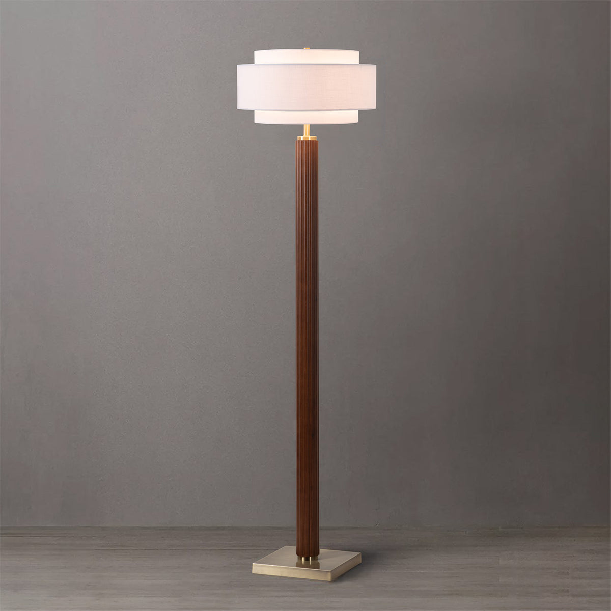 Tambo Floor Lamp, Coronado Linen Shade by Nova of California – view 4