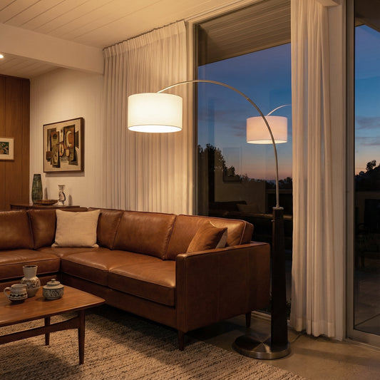 Taper 1 Light Arc Floor Lamp by Nova of California – view 1